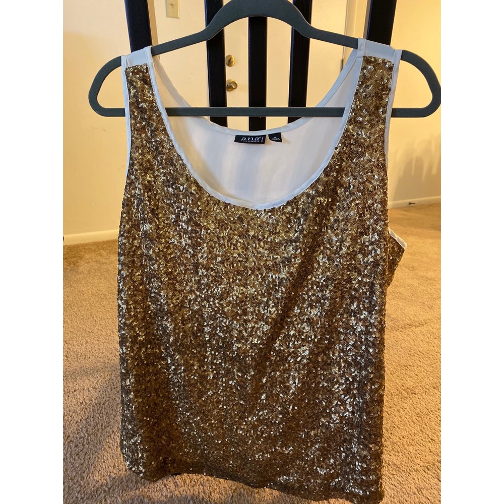 Sparkle Gold and White Top